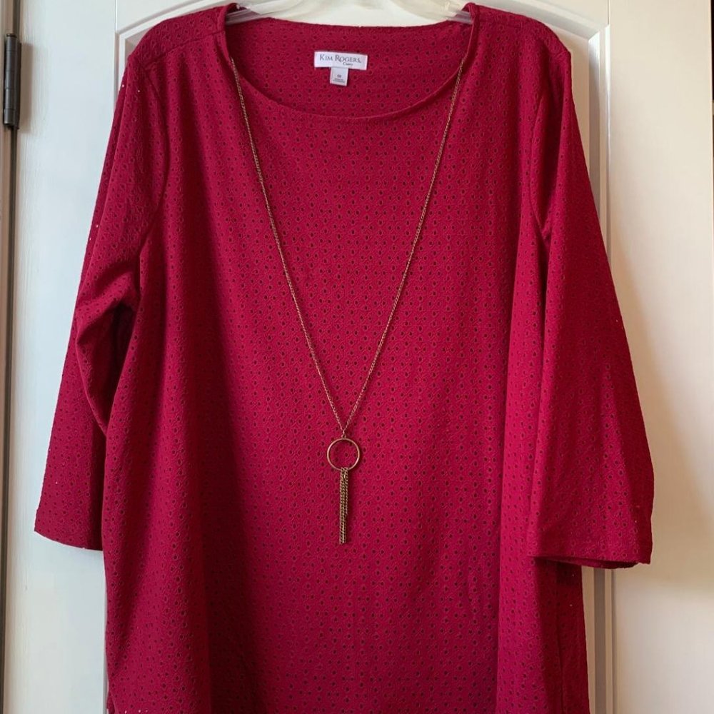 Kim Rogers Curvy Plus Top - 1X - MSRP $48